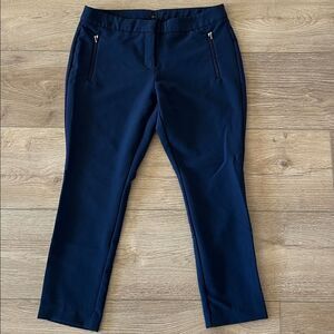 Worthington Womens Navy Blue Luxe Stretch Cruvy Fit Ankle Pant Size 10S